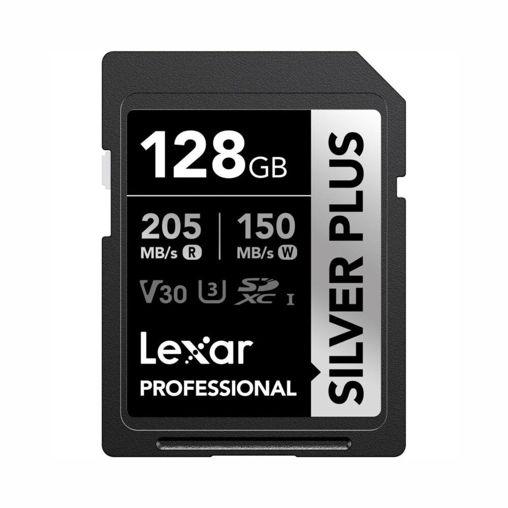 Lexar 128GB Professional SILVER PLUS SDXC UHS-I V30 Memory Card (205MB/s)
