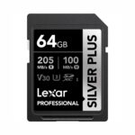Lexar 64GB Professional SILVER PLUS SDXC UHS-I V30 Memory Card (205MB/s)