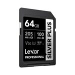 Lexar 64GB Professional SILVER PLUS SDXC UHS-I V30 Memory Card (205MB/s)