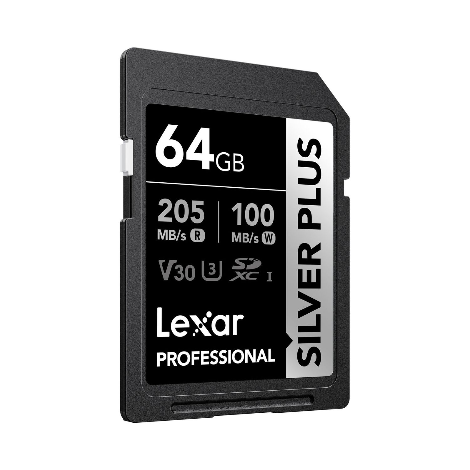 Lexar 64GB Professional SILVER PLUS SDXC UHS-I V30 Memory Card (205MB/s)