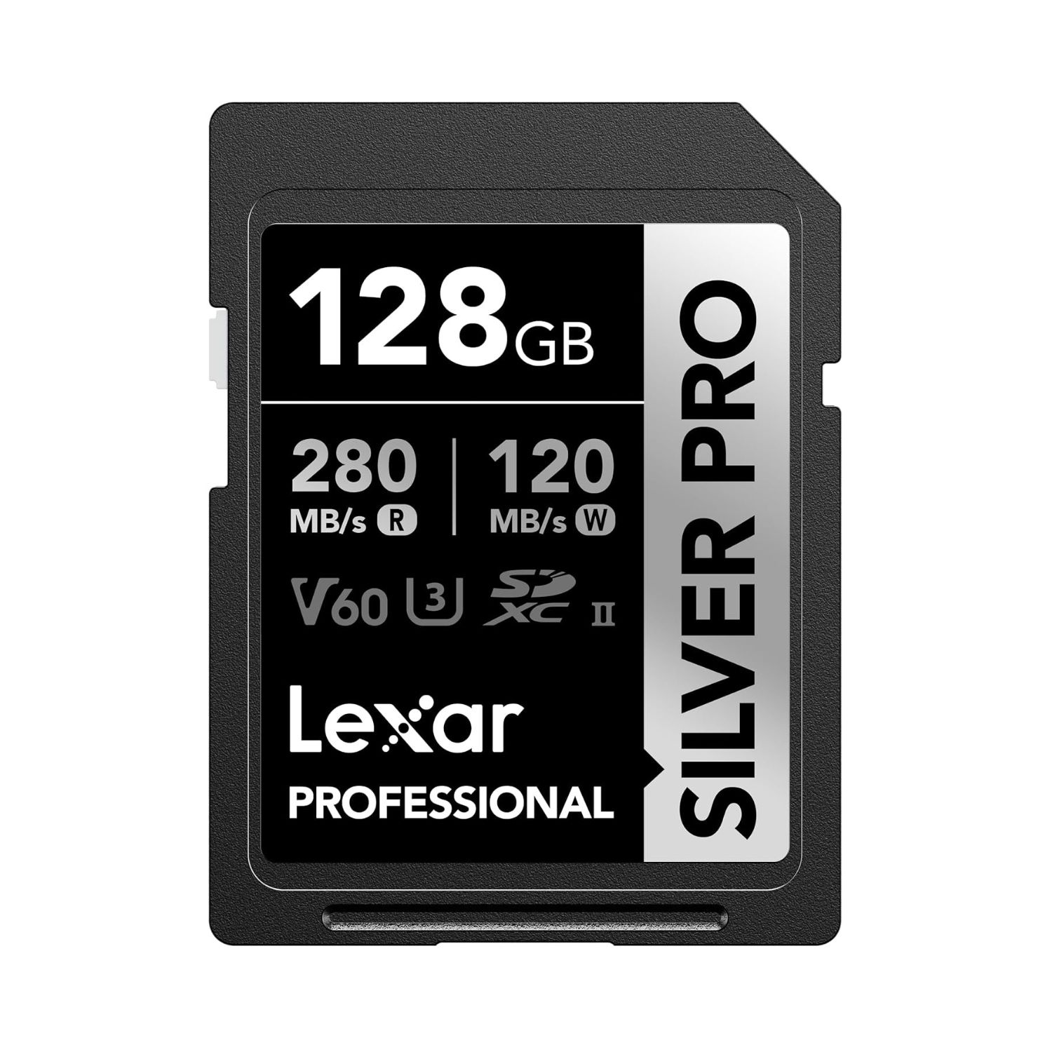 Lexar Professional 128GB Silver PRO SDXC UHS-II V60 Memory Card (120 MB/s)