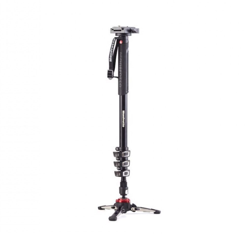 Manfrotto MVMXPROA4577 XPRO 4 Section Video Monopod Sliding Plate & FLUIDTECH Base
