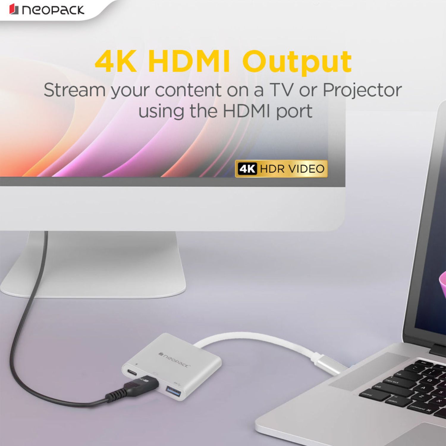 Neopack 3 IN 1 Multiport USB-C Hub (Silver)