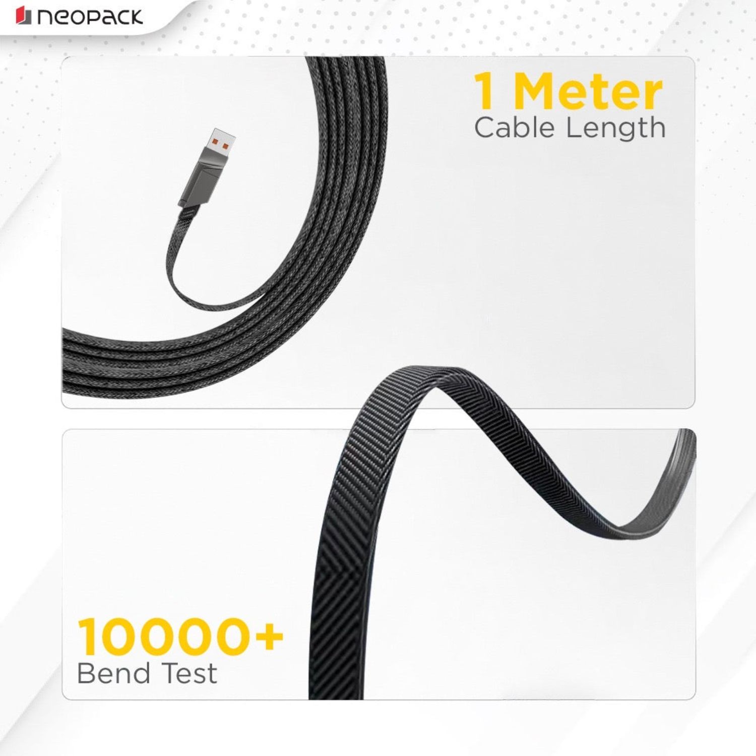 Neopack Almighty 4IN1 Nylon Braided Cable 66W for Smartphones, Laptops & More (1M)