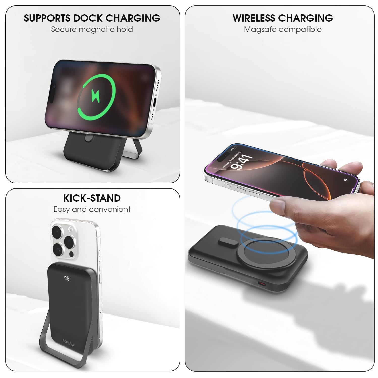 POWERUP 10000mAh PowerMag Stand Mag-Safe Power Bank