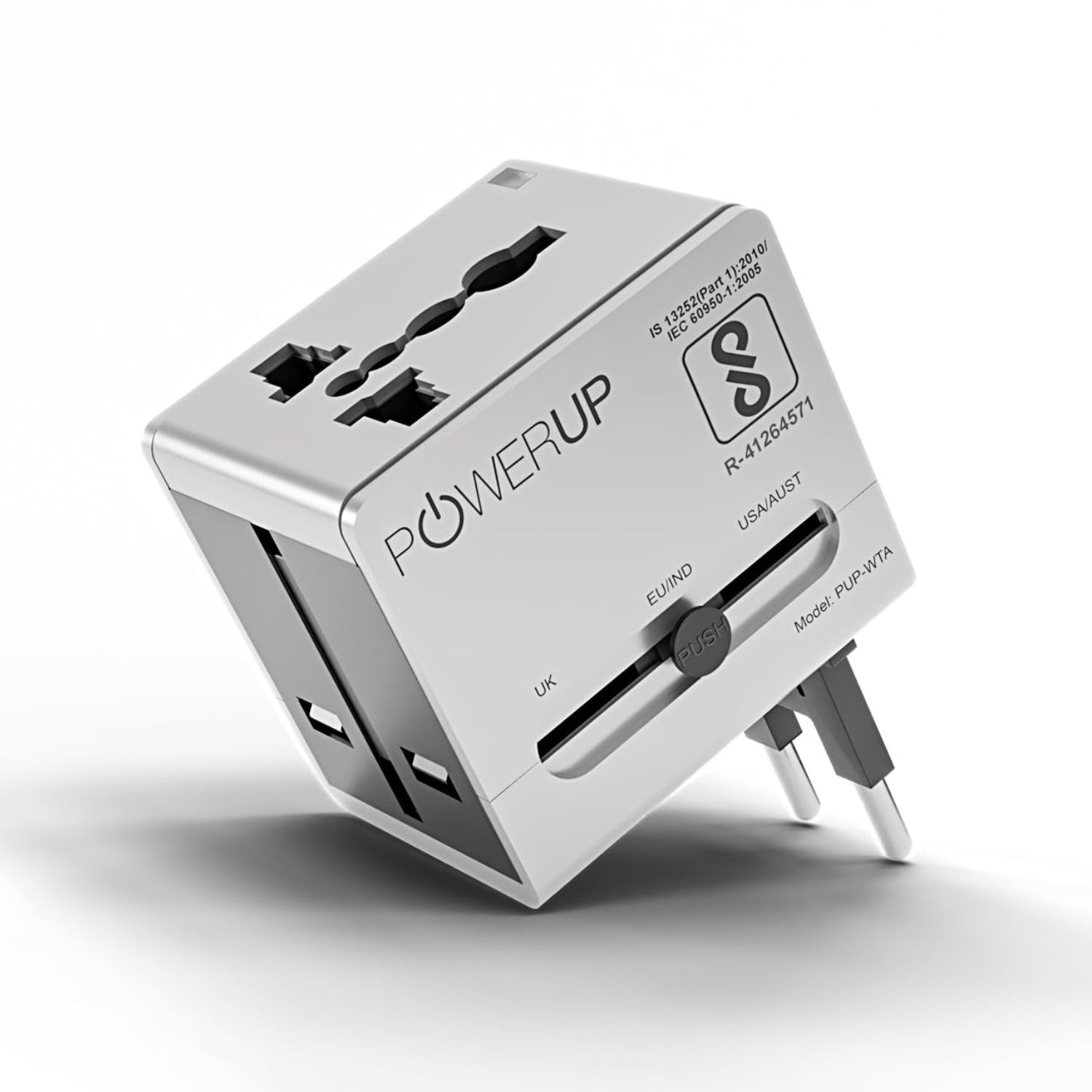 POWERUP World Travel Adapter with Type-C PD/ Dual USB Port