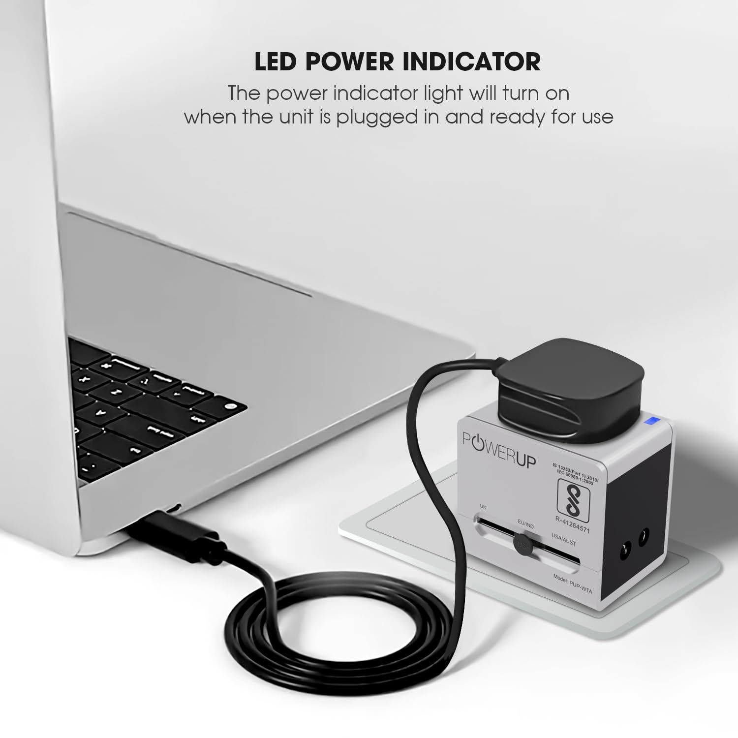 POWERUP World Travel Adapter with Type-C PD/ Dual USB Port