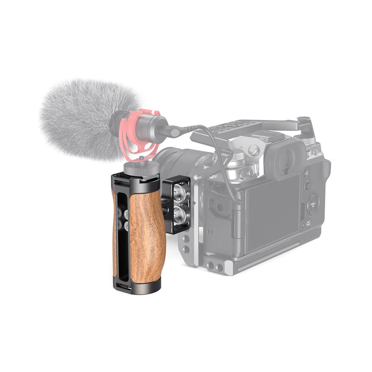 SmallRig 2913 Mini Wood Side Handle with Dual 1/4"-20 Screw Mount