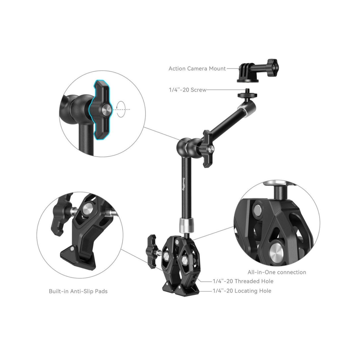 SmallRig 4454 Crab-Shaped Clamp with Magic Arm