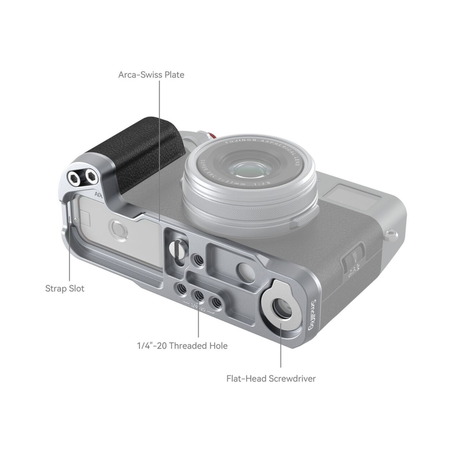 SmallRig 4555 L-Shape Grip for FUJIFILM X100VI / X100V (Silver)