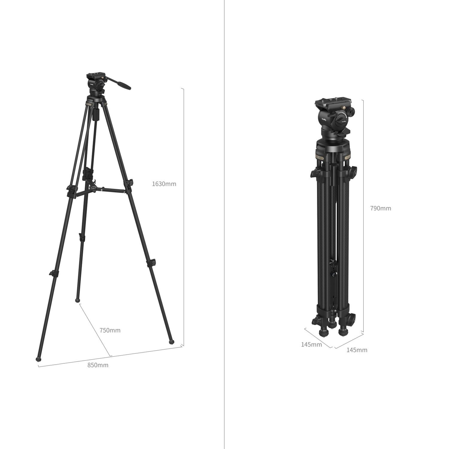 SmallRig 4685 Lightweight Video Carbon Fiber Tripod Kit AD-50