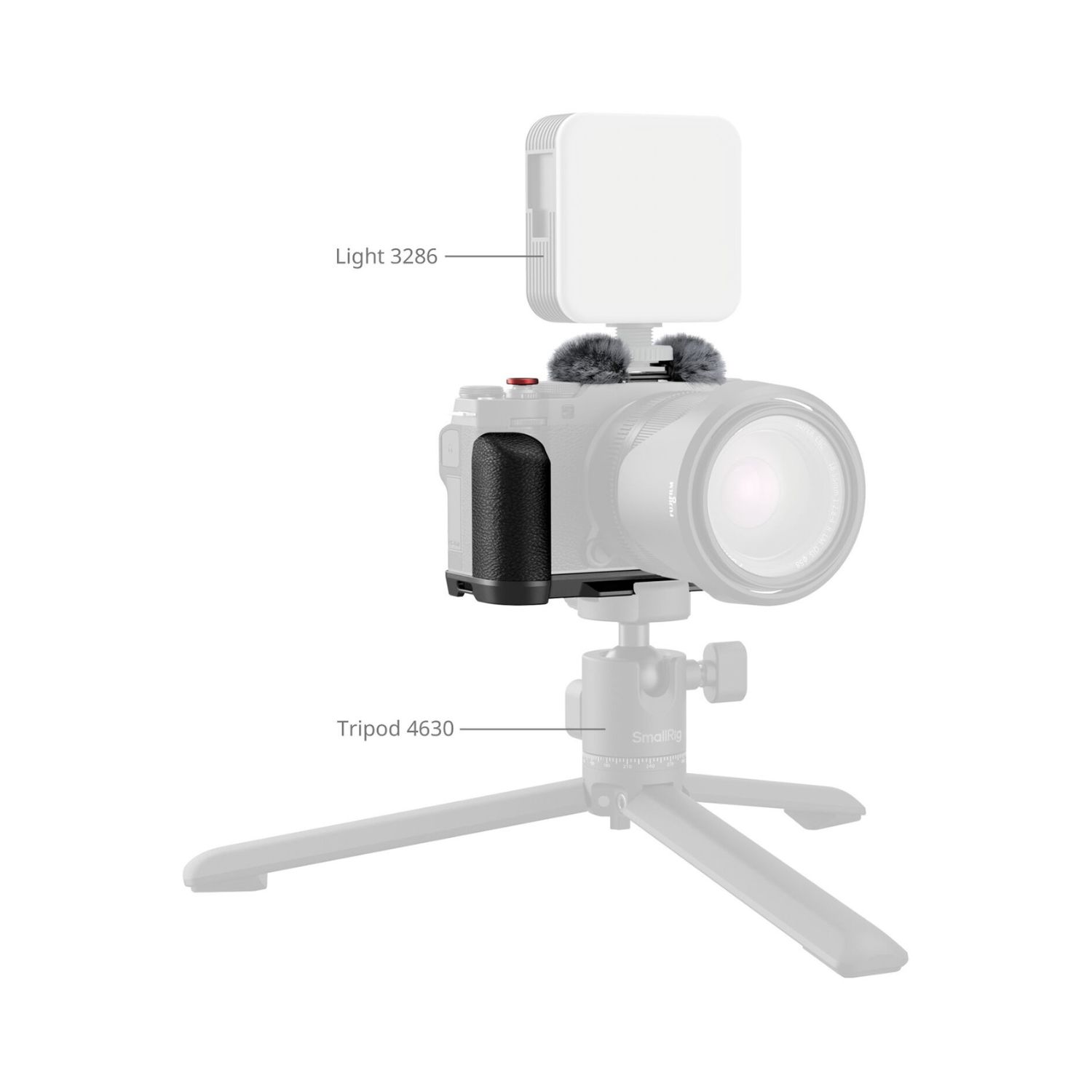 SmallRig 4876 L-Shape Mount Plate with Silicone Handle for FUJIFILM X-M5 (Black)