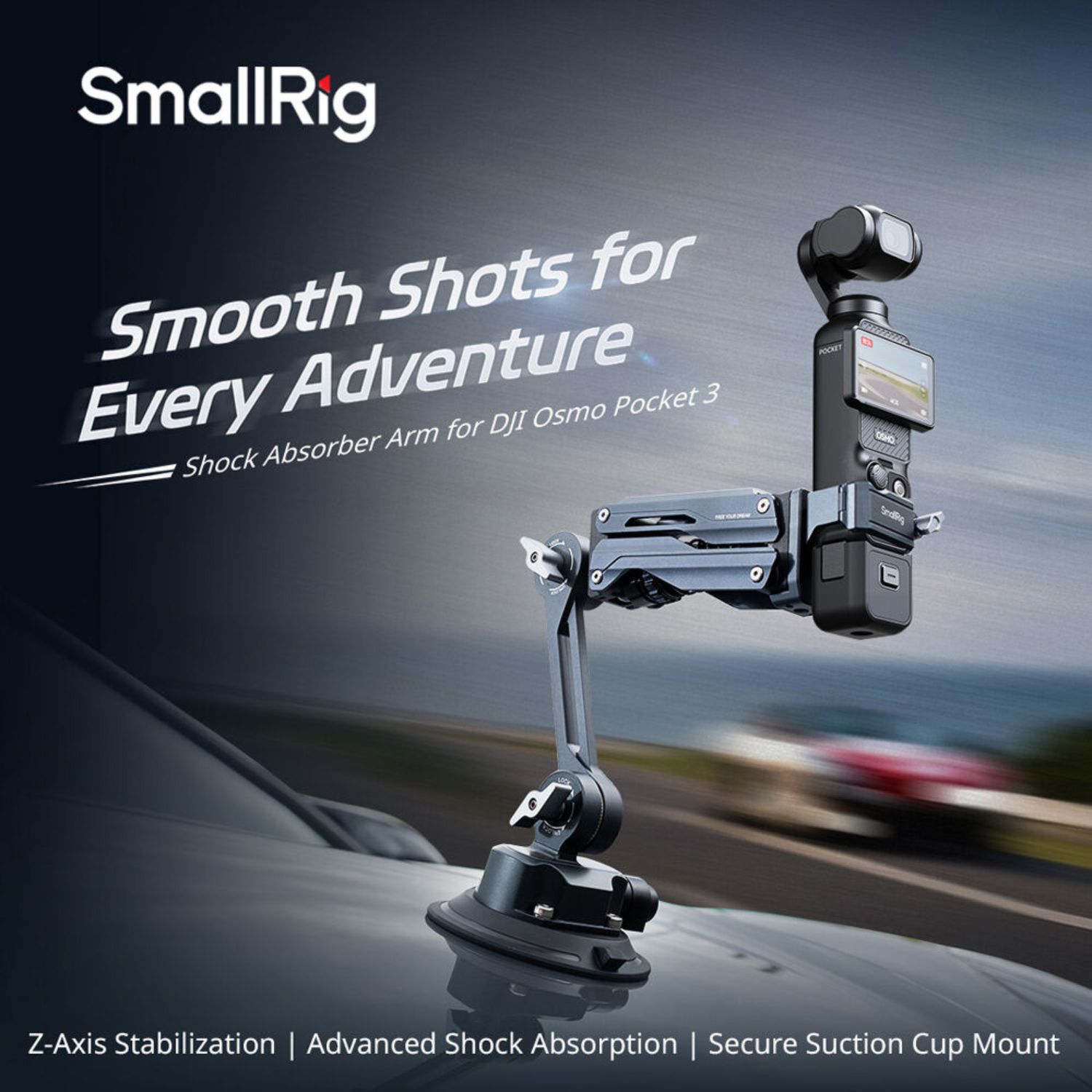 SmallRig 5123 Mini Shock Absorber Arm for DJI Osmo Pocket 3 / GoPro HERO13 / Insta360 X4
