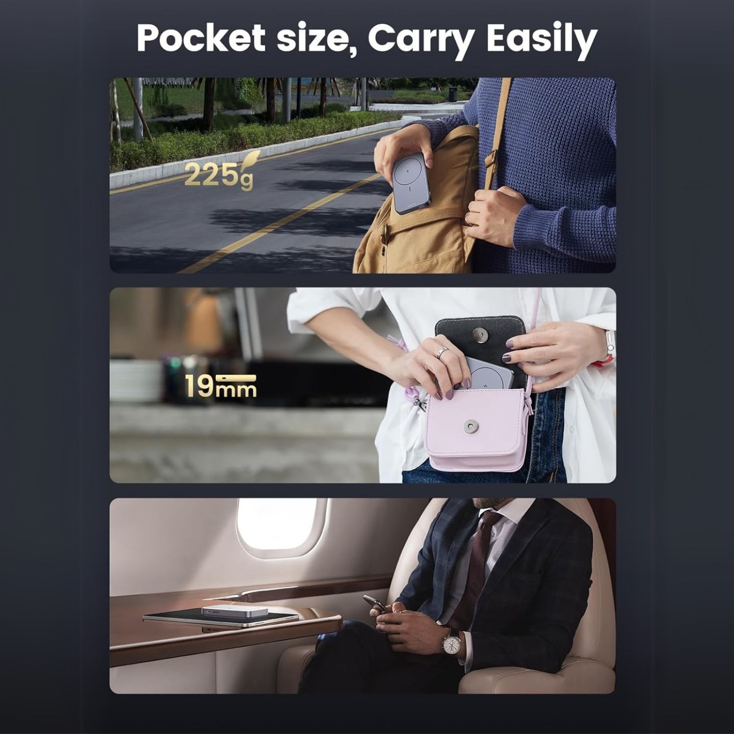 UGREEN 10000mAh Mini Magnetic Wireless 20W Power Bank With with Foldable Stand